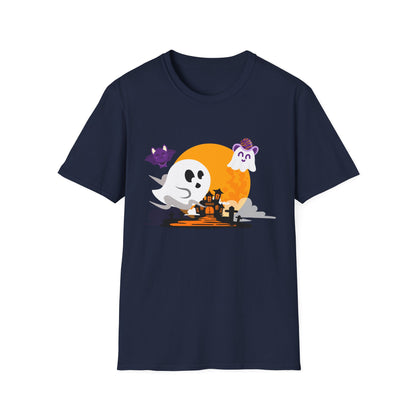 Halloween Ghost T-Shirt, Unisex Softstyle Tee, Spooky Season Shirt, Halloween Costume Top, Fall Festival Apparel