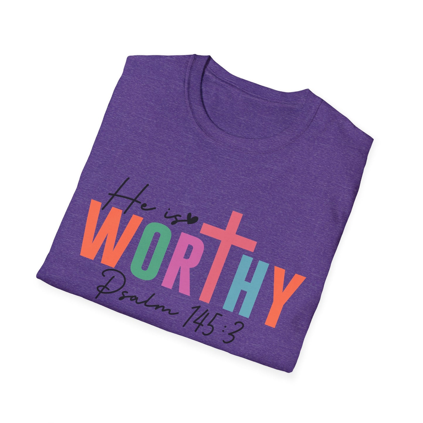 He is Worthy T-Shirt, Unisex Christian Tee, Psalm 145 3 Shirt, Inspirational Gift, Faith-Based Apparel, Church Outfit
