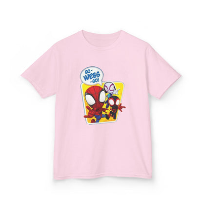 Spiderman Kids Heavy Cotton Tee - Playful Superhero Shirt for Young Fans