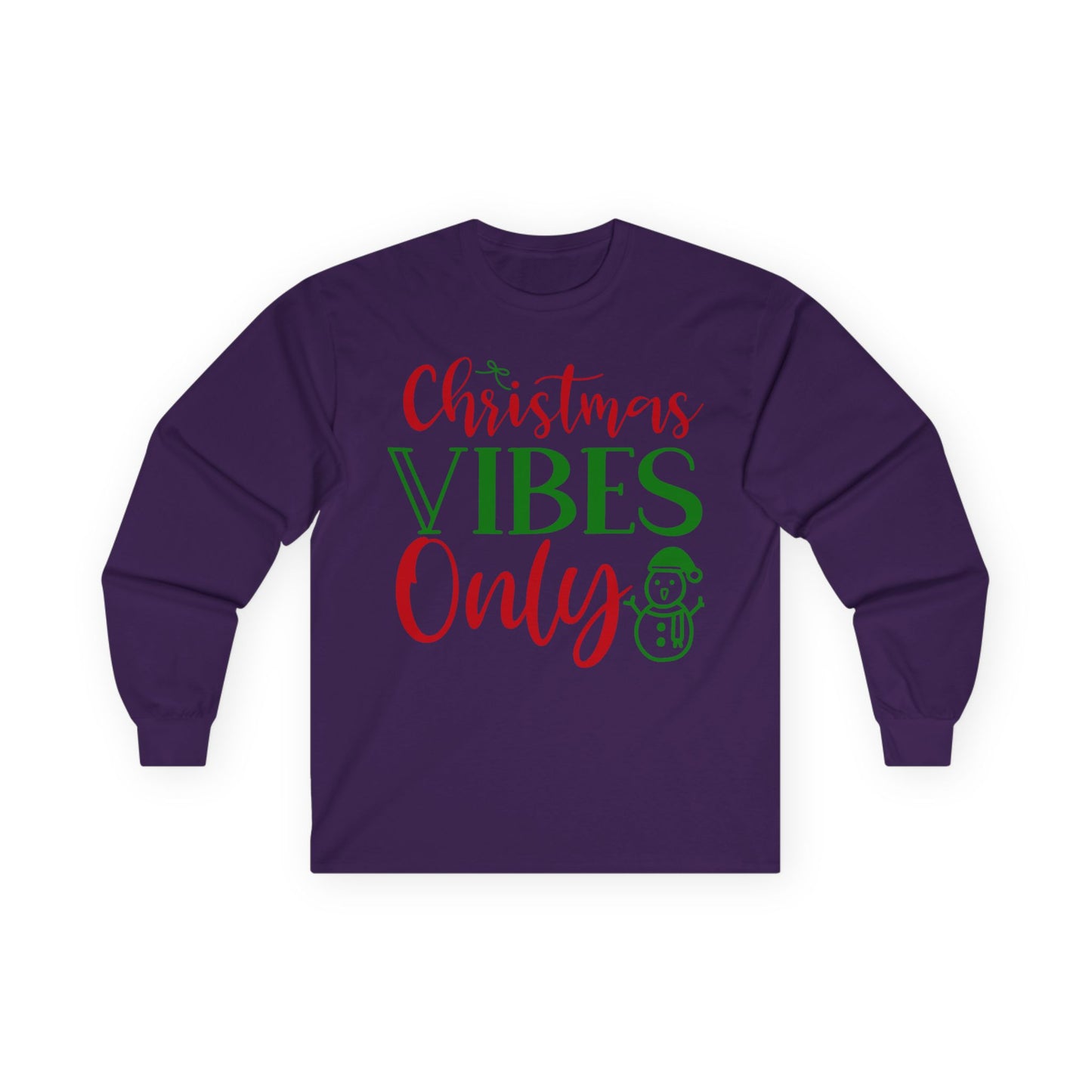 Christmas Vibes Long Sleeve Tee, Holiday Apparel, Unisex Tee, Festive Shirt, Winter Wear, Christmas Gift, Seasonal Fashion