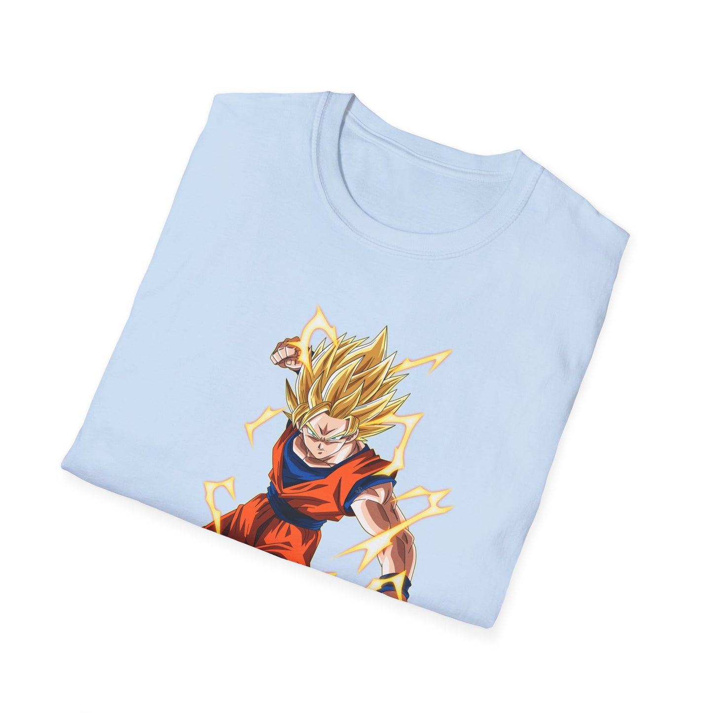 Super Saiyan Goku Unisex Softstyle T-Shirt, Anime Shirt, Dragon Ball Z Tee, Gift for Fans, Streetwear Apparel