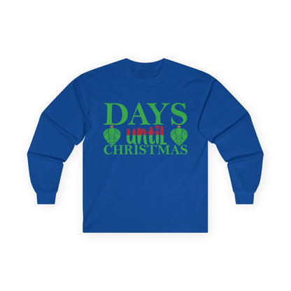 Christmas Countdown Long Sleeve Tee, Holiday Shirt, Unisex Christmas Apparel, Countdown to Christmas Gift, Seasonal T-Shirt
