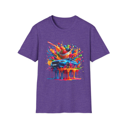 Colorful Drip Art Unisex Softstyle T-Shirt