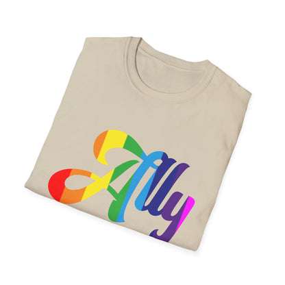 Pride Ally T-Shirt, Unisex Tee for LGBTQ+ Support, Softstyle Shirt for Everyday Wear, Gift for Allies