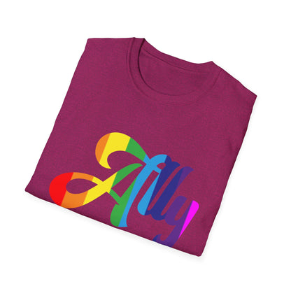 Pride Ally T-Shirt, Unisex Tee for LGBTQ+ Support, Softstyle Shirt for Everyday Wear, Gift for Allies