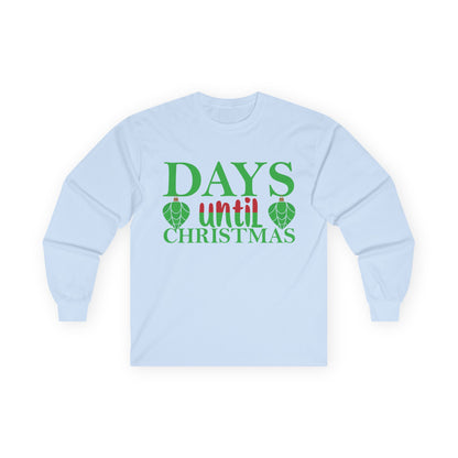 Christmas Countdown Long Sleeve Tee, Holiday Shirt, Unisex Christmas Apparel, Countdown to Christmas Gift, Seasonal T-Shirt