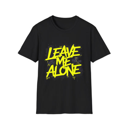 Unisex Softstyle T-Shirt with 'Leave Me Alone' Design - Funny Gift, Casual Wear, Relaxation, Self-Care, Gifts for Introverts