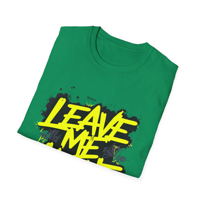 Unisex Softstyle T-Shirt with 'Leave Me Alone' Design - Funny Gift, Casual Wear, Relaxation, Self-Care, Gifts for Introverts