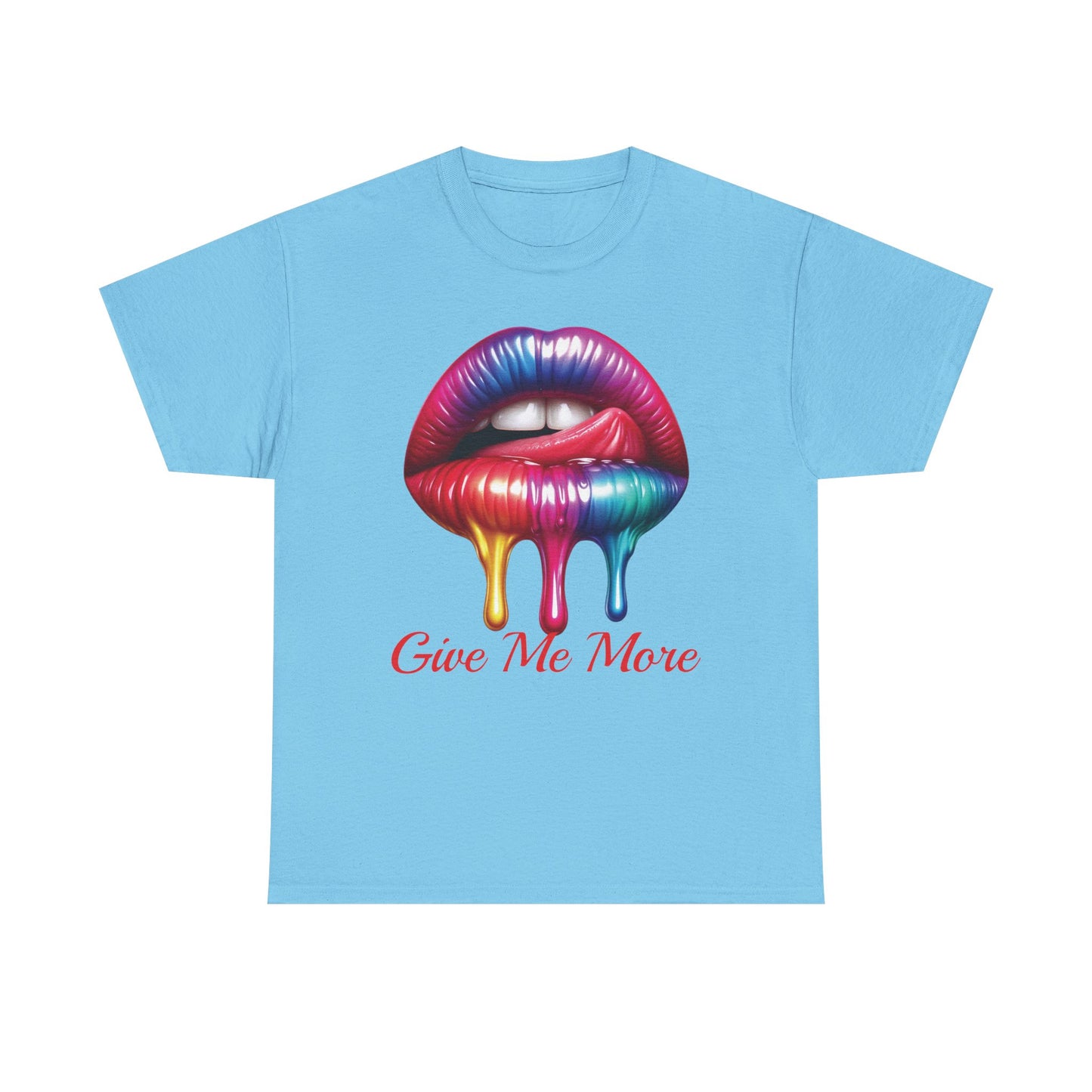 Rainbow Lips Graphic Unisex Heavy Cotton Tee - "Give Me More"