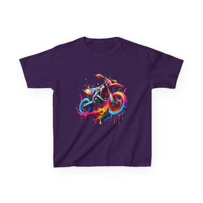 Kids' Motorcycle Graphic Tee - Vibrant Splash Design