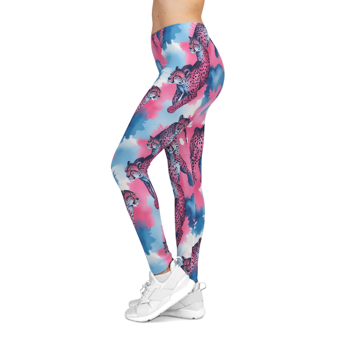 Vibrant Leopard Print Leggings, Activewear, Yoga Pants, Workout Leggings, Casual Fashion, Trendy Outfits