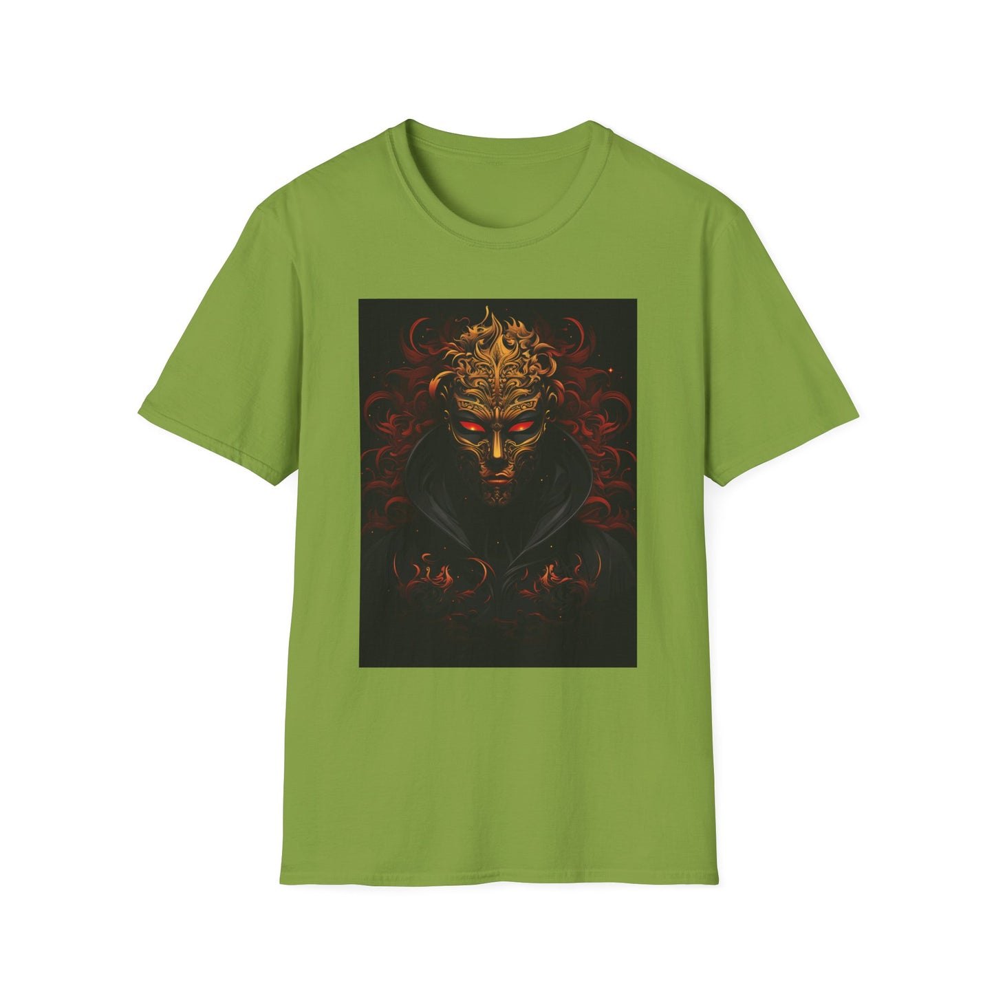 Bold Graphic Unisex Softstyle T-Shirt with Mask Design