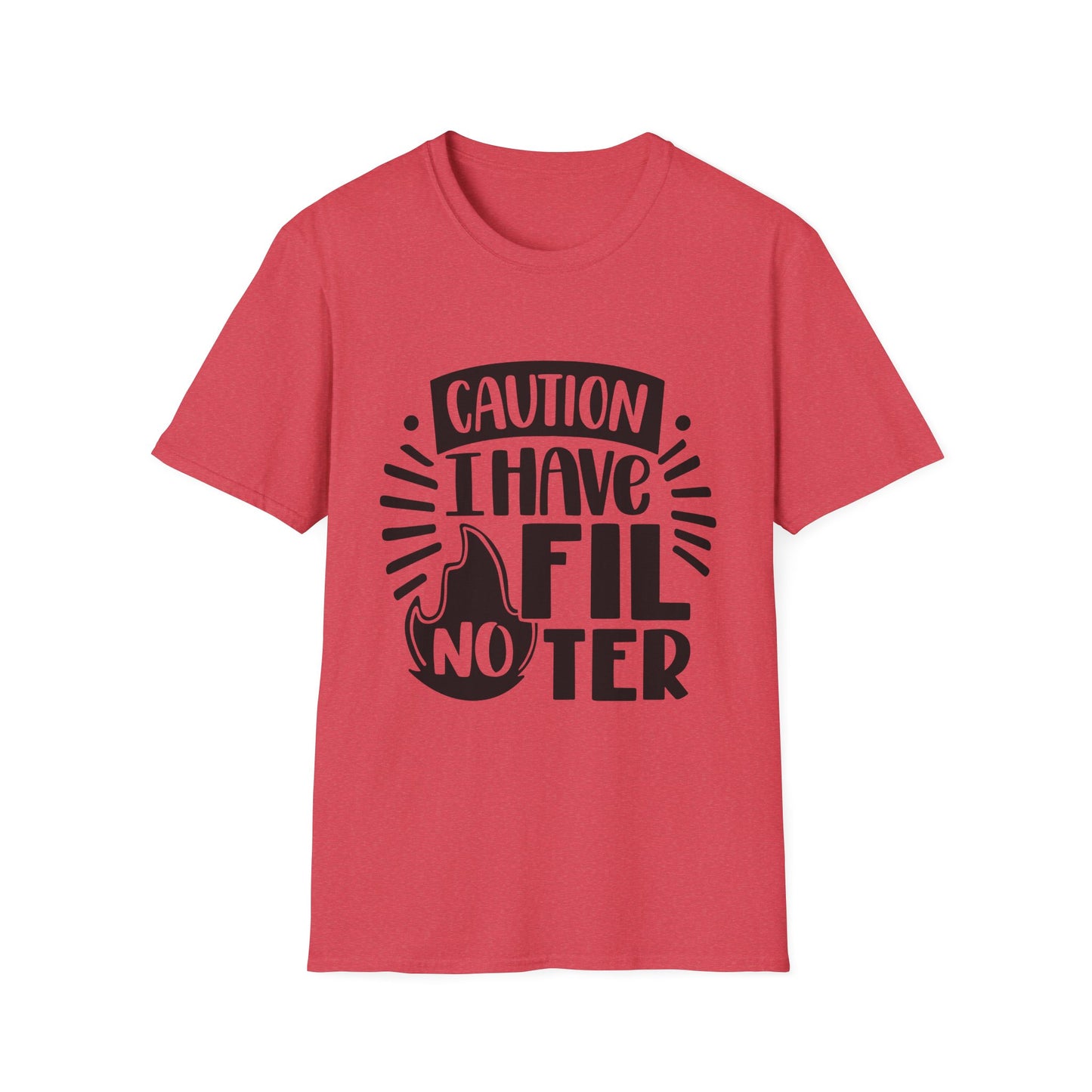 Caution: I Have No Filter Unisex Softstyle T-Shirt - Fun and Quirky Graphic Tee for Casual Wear