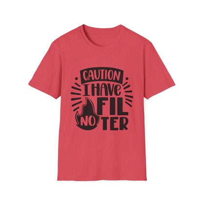 Caution: I Have No Filter Unisex Softstyle T-Shirt - Fun and Quirky Graphic Tee for Casual Wear
