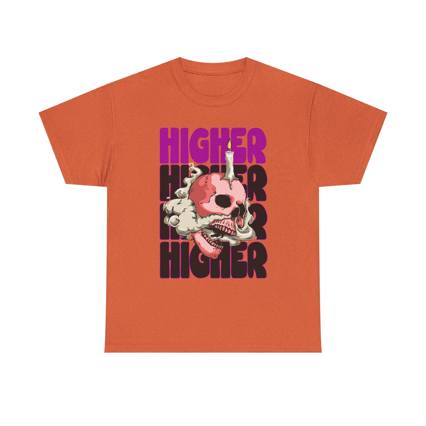 Skull Graphic Tee - "Higher" Unisex Heavy Cotton T-Shirt