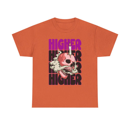 Skull Graphic Tee - "Higher" Unisex Heavy Cotton T-Shirt