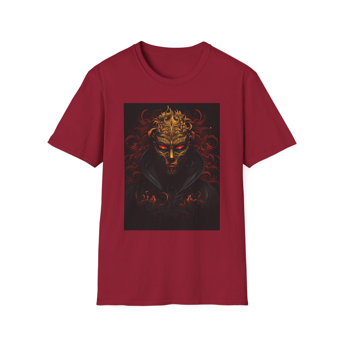 Bold Graphic Unisex Softstyle T-Shirt with Mask Design