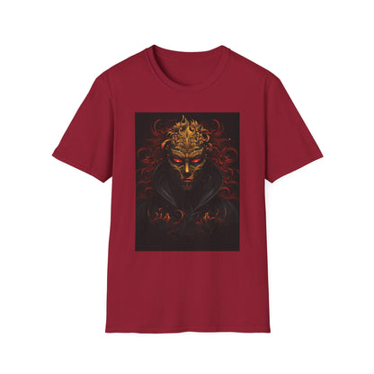 Bold Graphic Unisex Softstyle T-Shirt with Mask Design