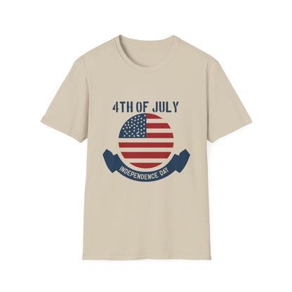 4th of July Unisex Softstyle T-Shirt, Independence Day Tee, Patriotic Shirt, July 4th Celebration Apparel, Summer BBQ Top