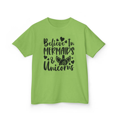 Kids Heavy Cotton™ Tee - Believe in Mermaids & Unicorns T-Shirt