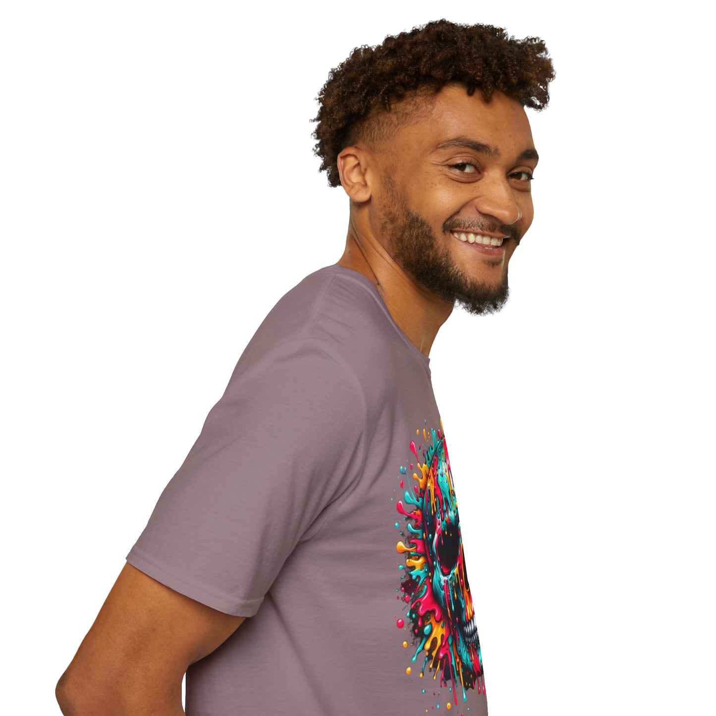 Colorful Drip Skull Unisex T-Shirt - Vibrant Graphic Tee for Art & Music Lovers