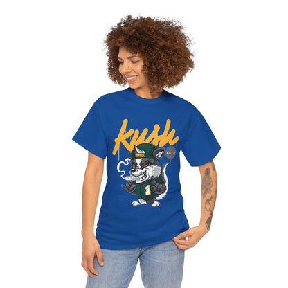 Street Style Unisex Heavy Cotton Tee - 'Kush Ville' Graphic Design