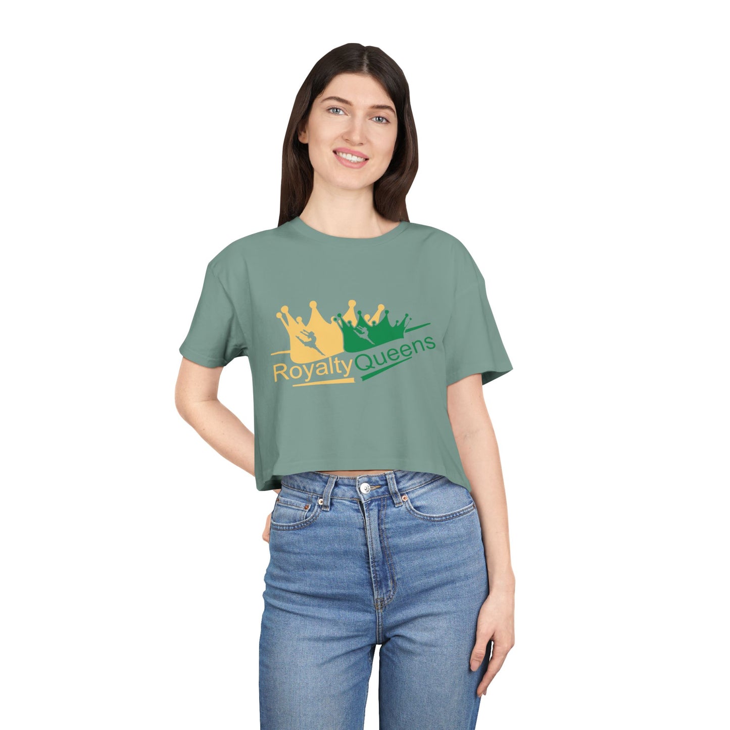 Royalty Queens Women's Crop Tee - Fun Summer Top, Gift for Her, Party Outfit, Festival Fashion, Queen Theme Apparel