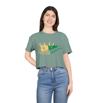 Royalty Queens Women's Crop Tee - Fun Summer Top, Gift for Her, Party Outfit, Festival Fashion, Queen Theme Apparel