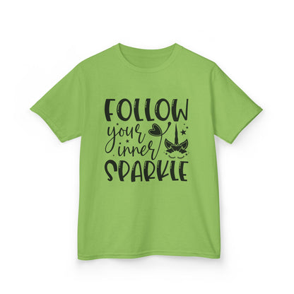 Kids Heavy Cotton™ Tee - Follow Your Inner Sparkle T-Shirt for Creative Kids