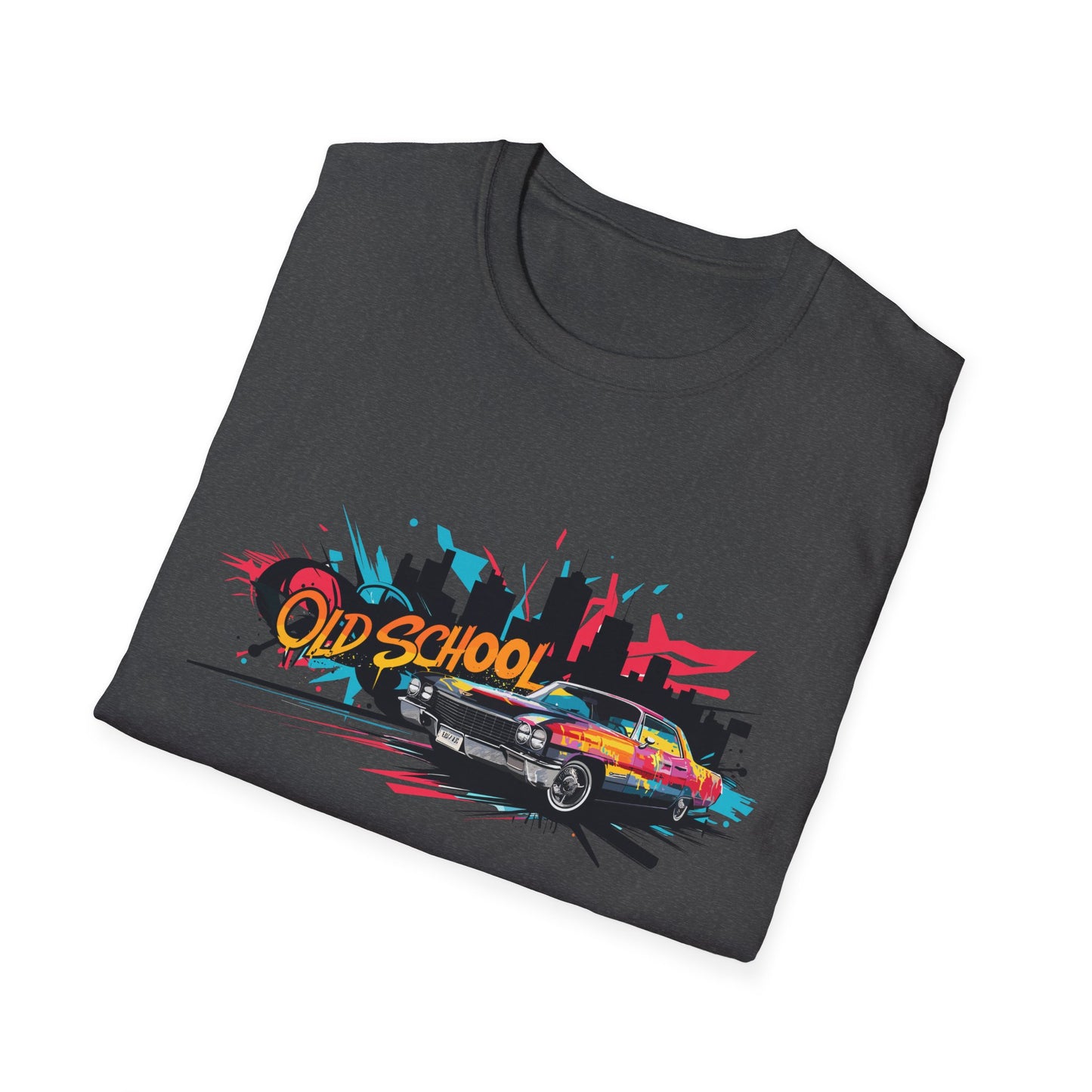 Retro Car Graphic Unisex Softstyle T-Shirt, Vintage Tee, Old School Shirt, Cool Graphic Tee, Gift for Car Lovers, Unisex T-Shirt