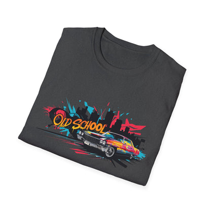 Retro Car Graphic Unisex Softstyle T-Shirt, Vintage Tee, Old School Shirt, Cool Graphic Tee, Gift for Car Lovers, Unisex T-Shirt