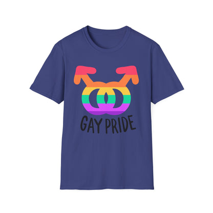 Gay Pride Unisex Softstyle T-Shirt | LGBTQ+ Pride Apparel, Festival Outfits, Gift for Allies, Rainbow Shirt
