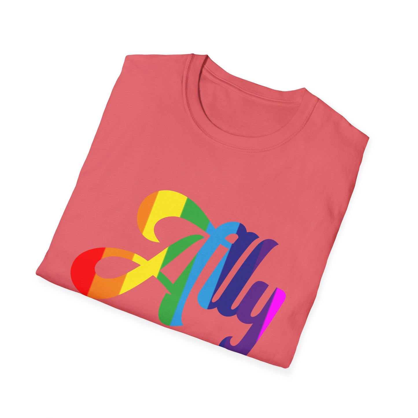 Pride Ally T-Shirt, Unisex Tee for LGBTQ+ Support, Softstyle Shirt for Everyday Wear, Gift for Allies
