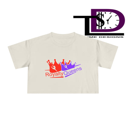 Royalty Queens Women's Crop Tee - Fun Summer Style, Casual Streetwear, Gift for Her, Festival Outfit, Vivid Crown Design