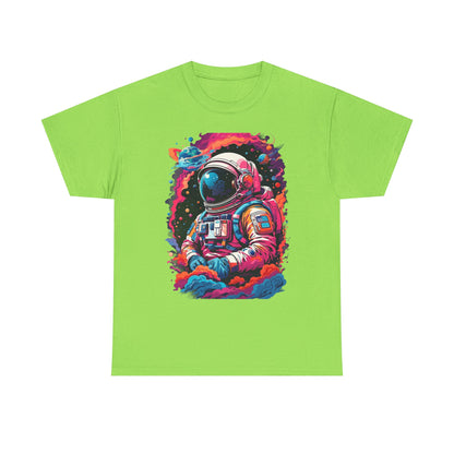 Cosmic Astronaut Unisex Heavy Cotton Tee - Galaxy Graphic T-Shirt