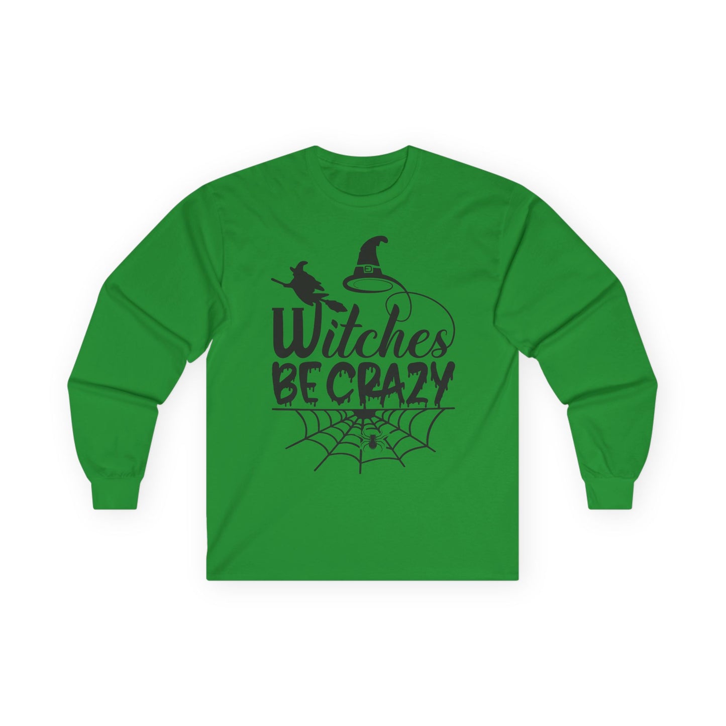 Witches Be Crazy Long Sleeve Tee, Unisex Shirt, Halloween Apparel, Spooky Style, Witchy Gift, Fall Fashion