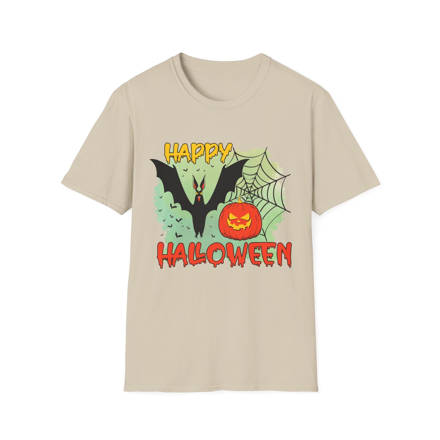Happy Halloween Unisex Softstyle T-Shirt, Spooky Shirt, Halloween Tee, Fall Fashion, Trick or Treat Apparel