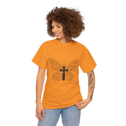 Inspirational Butterfly Unisex Heavy Cotton Tee - Love and Hope Design