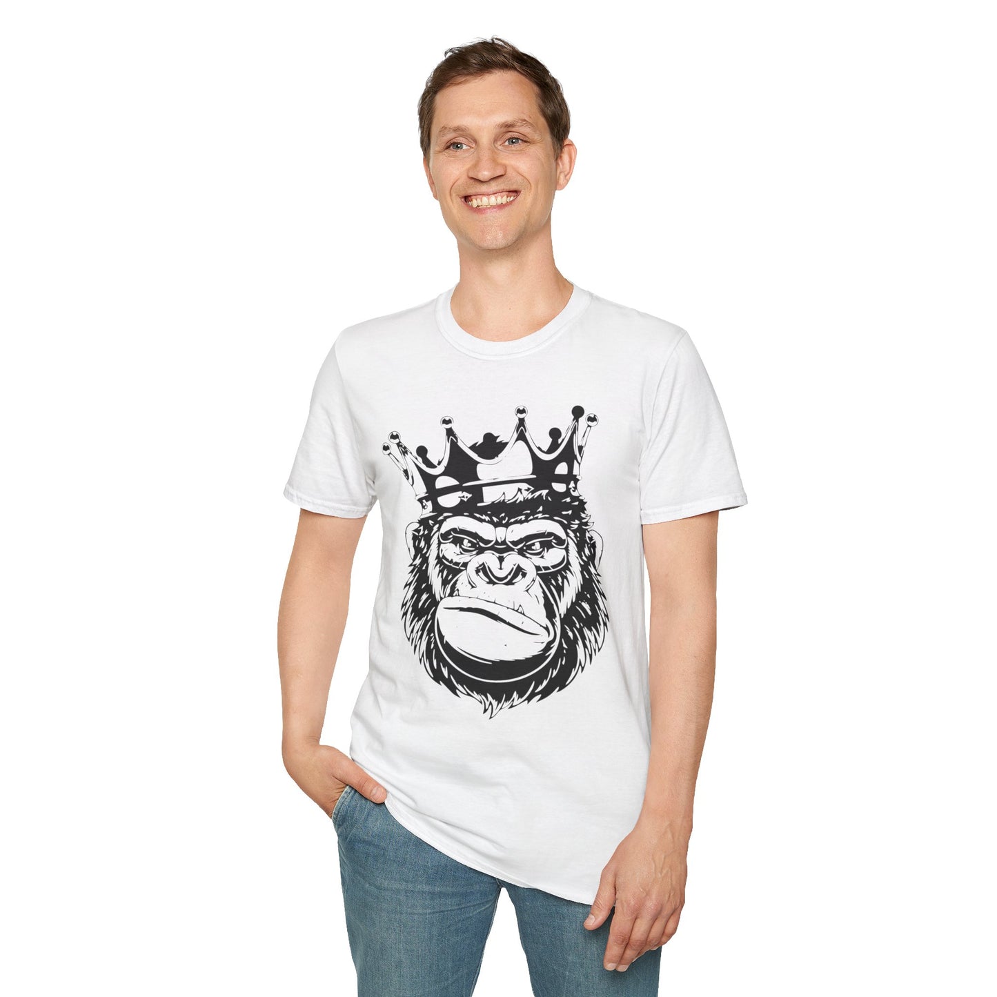 King Status Gorilla T-Shirt | Unisex Softstyle Tee for Casual Wear