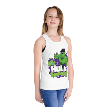 Kids Hulk Smash Jersey Tank Top - Fun Summer Wear for Young Superheroes
