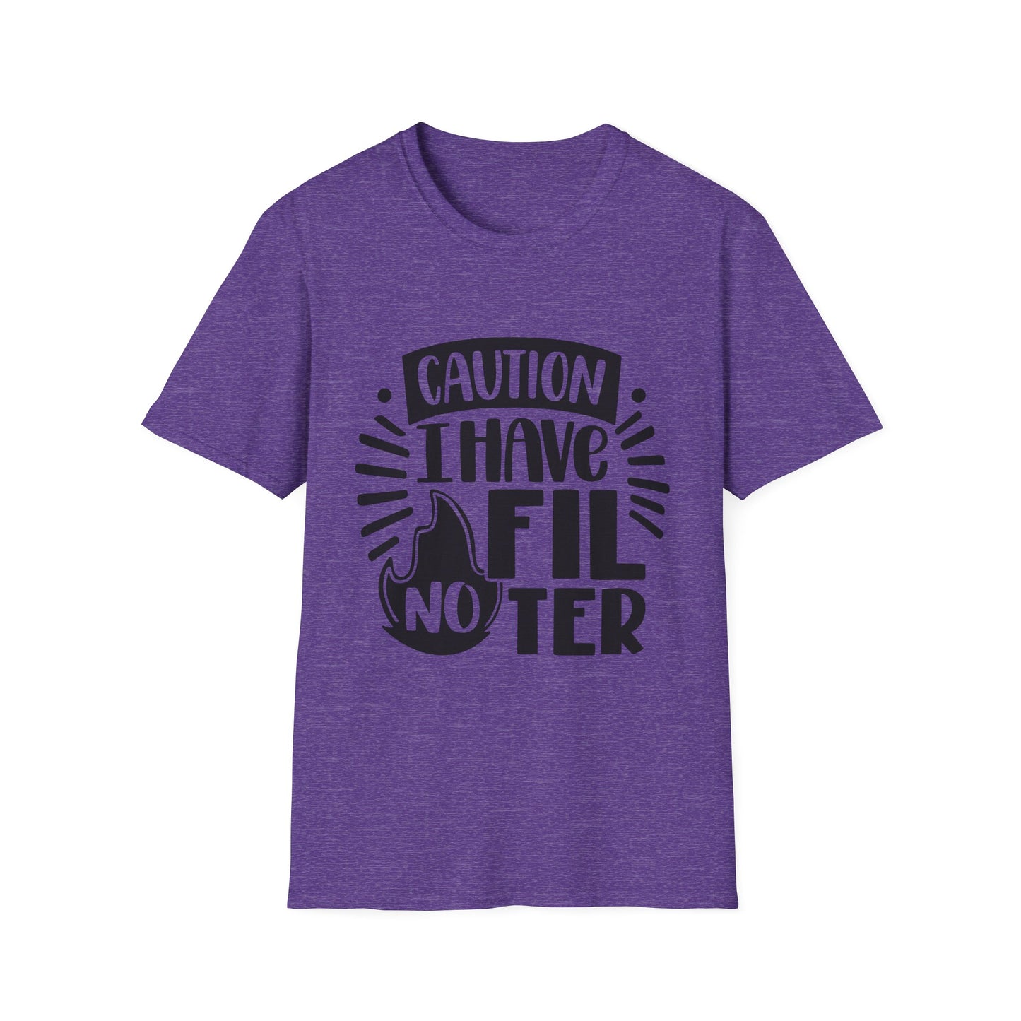 Caution: I Have No Filter Unisex Softstyle T-Shirt - Fun and Quirky Graphic Tee for Casual Wear