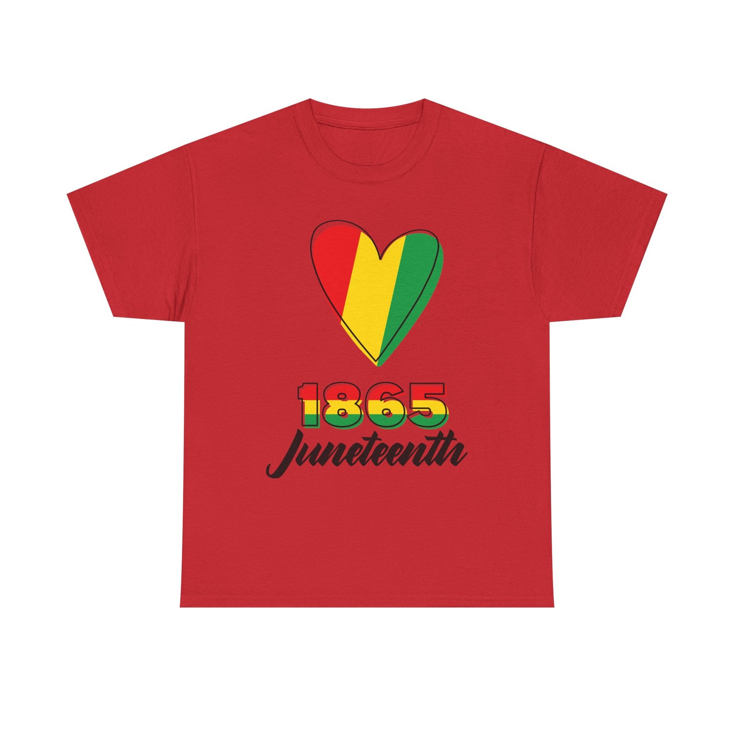 Juneteenth Heart Unisex Heavy Cotton Tee, Celebrate Freedom, Heritage Spirit Shirt, Black History Month Gift, Casual Tee for All