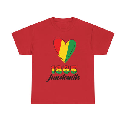 Juneteenth Heart Unisex Heavy Cotton Tee, Celebrate Freedom, Heritage Spirit Shirt, Black History Month Gift, Casual Tee for All