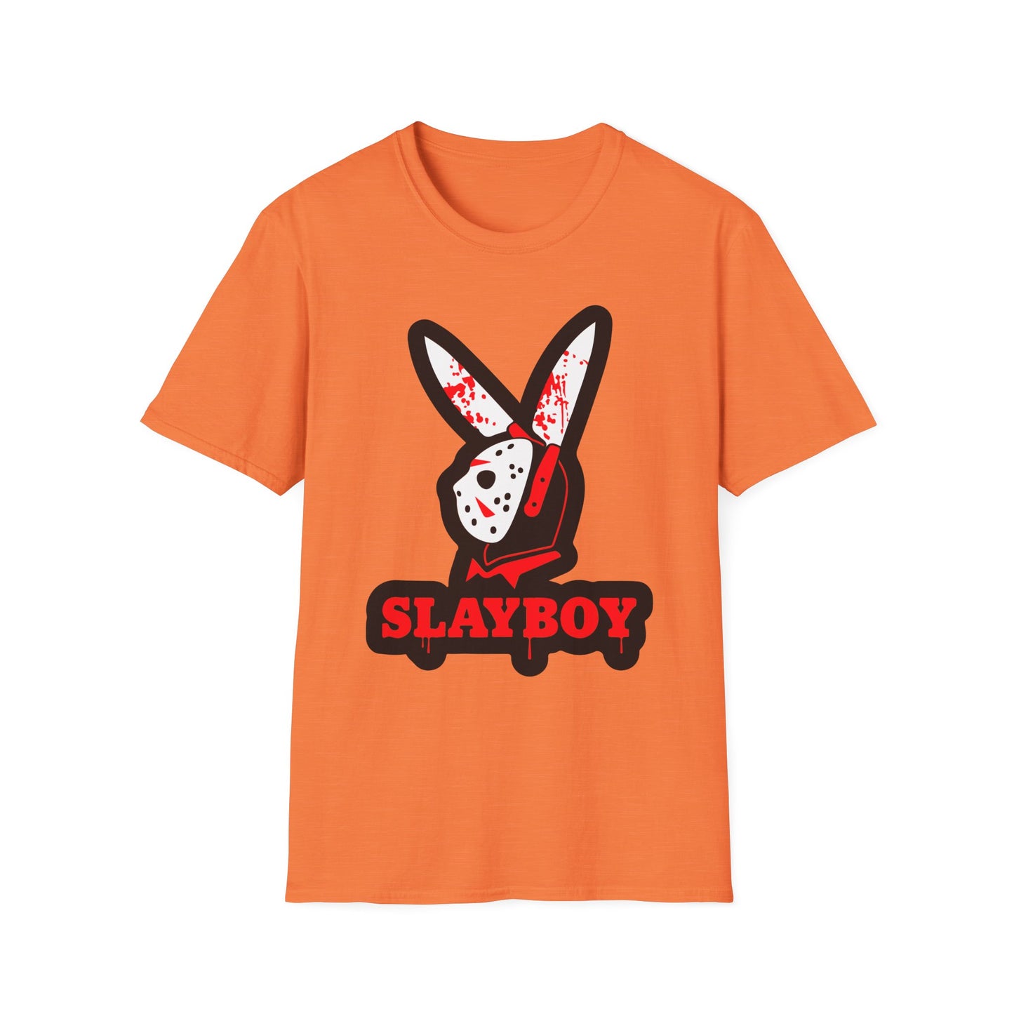 Slayboy Graphic Tee, Unisex Softstyle T-Shirt for Horror Fans, Cosplay Outfit, Halloween Costume, Casual Streetwear