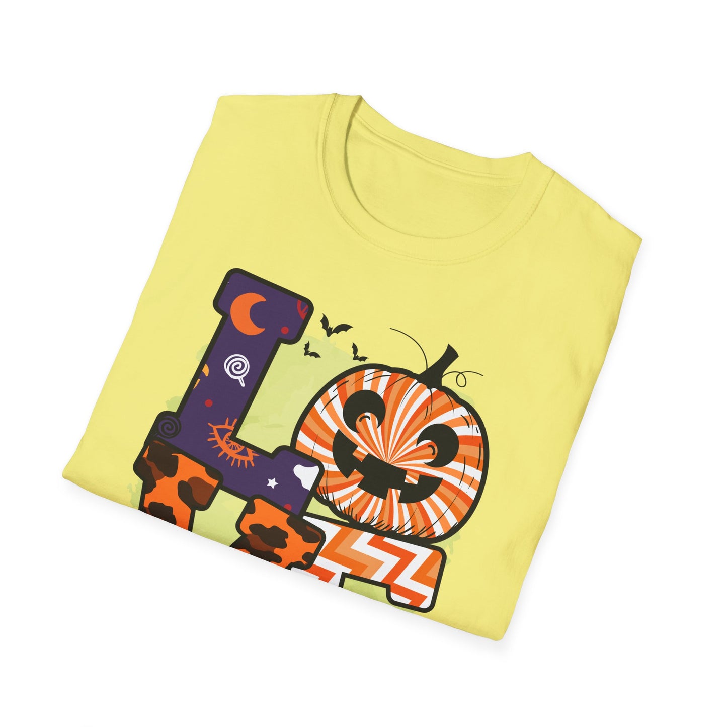 Halloween Love T-Shirt | Unisex Softstyle Tee for Fall | Spooky Season Apparel | Cute Halloween Shirt | Gift for Ghost Lovers