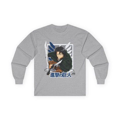 Attack on Titan Mikasa Long Sleeve Tee — Japanese Logo Anime Shirt