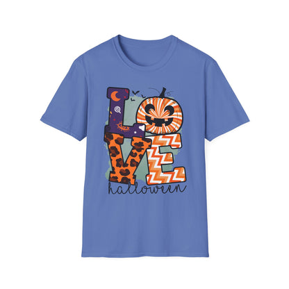 Halloween Love T-Shirt | Unisex Softstyle Tee for Fall | Spooky Season Apparel | Cute Halloween Shirt | Gift for Ghost Lovers