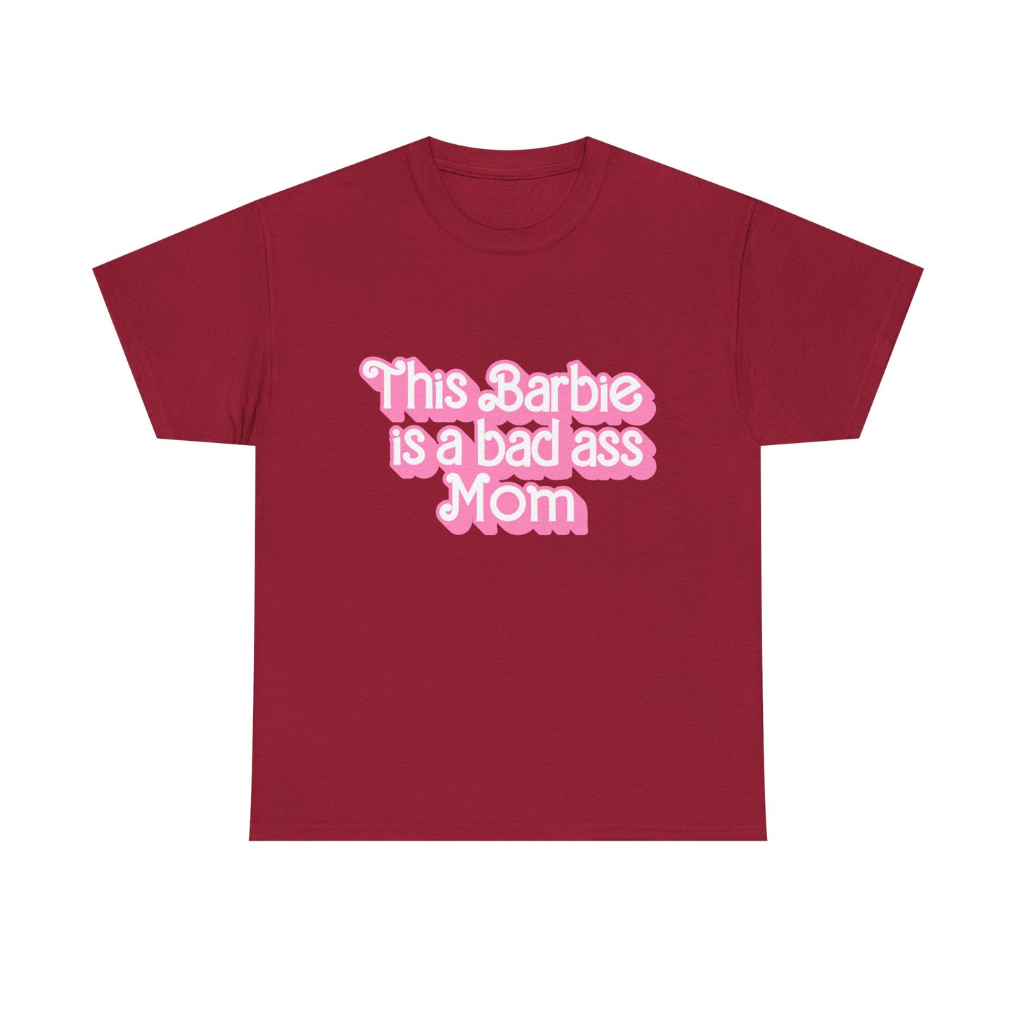 Bad Ass Mom Unisex Heavy Cotton Tee - Fun, Stylish Tee for Moms - Cute Gift for Mother's Day & Birthdays