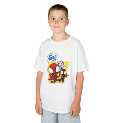 Spiderman Kids Heavy Cotton Tee - Playful Superhero Shirt for Young Fans