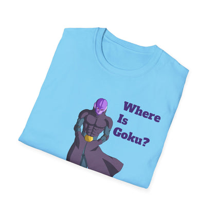 Where Is Goku? Unisex Softstyle T-Shirt for Anime Fans